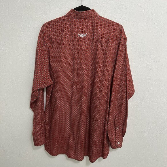 Ariat Shirt Red Relentless Geometric Flip Cuffs Western Rodeo  Ranch Cowboy LRG - Picture 6 of 12